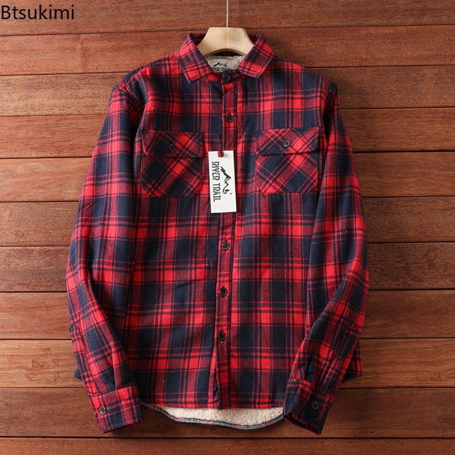 Flannel Shirt Lined - Camisas de lana a cuadros para