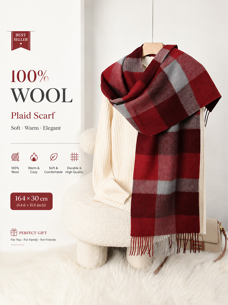 Bufanda de Lana 100% Tejida co - Wool Scarf Men reseña y precio
