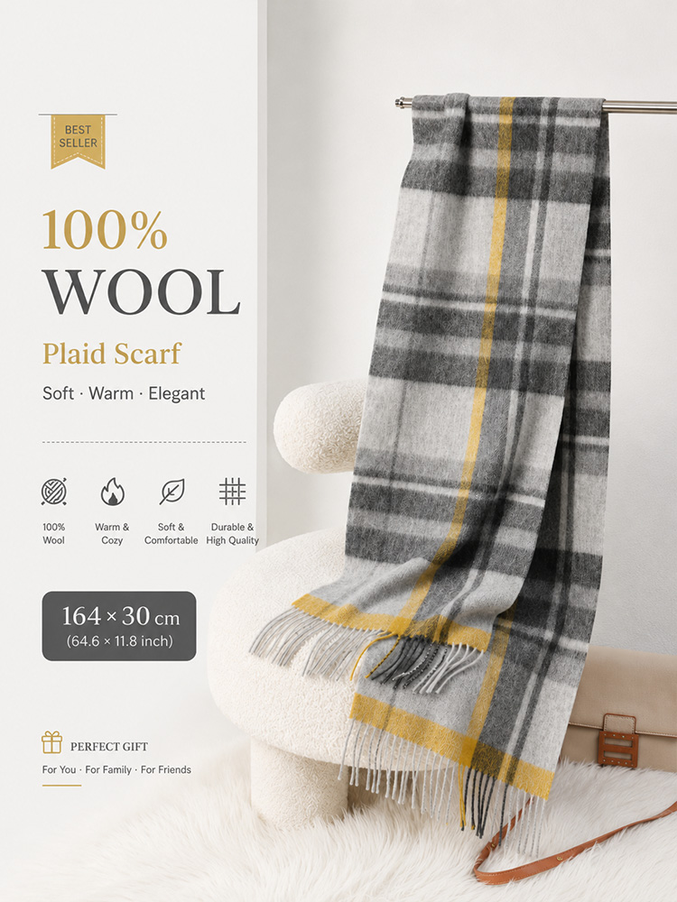 Bufanda de Lana 100% Tejida co - Wool Scarf Men reseña y precio
