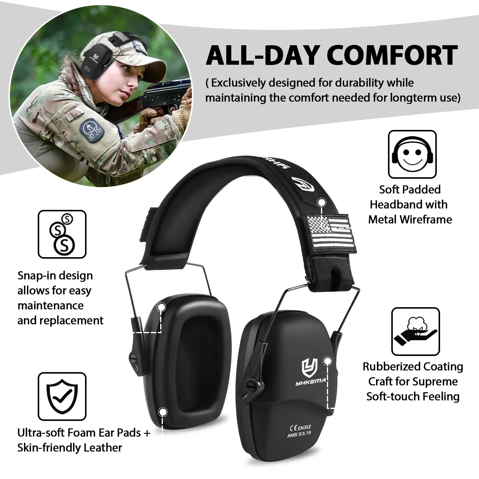 YHKEMA Orejeras de seguridad p - Earmuffs Foldable reseña y precio